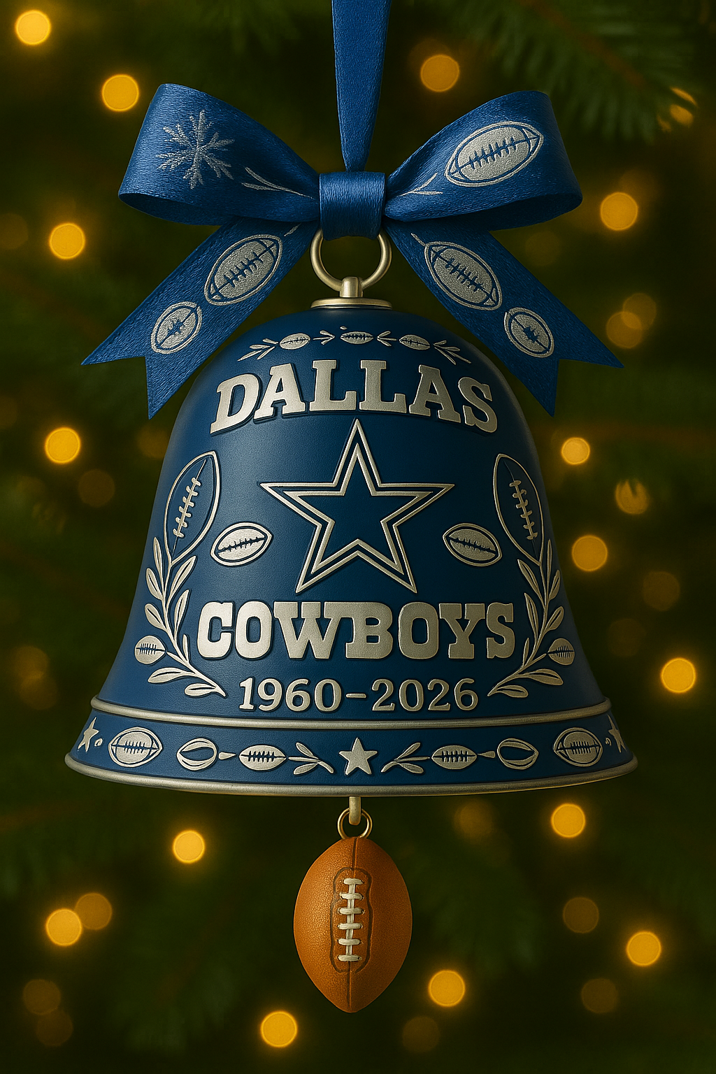 Dallas Cowboys · 1960–2026 Commemorative Christmas Bell Ornament