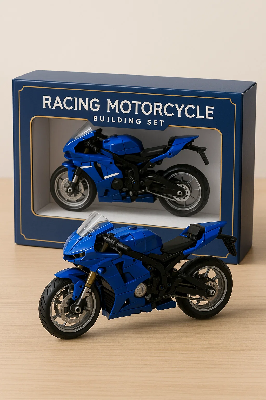 Racing Motorcycle Building Set – Red & Blue Editions