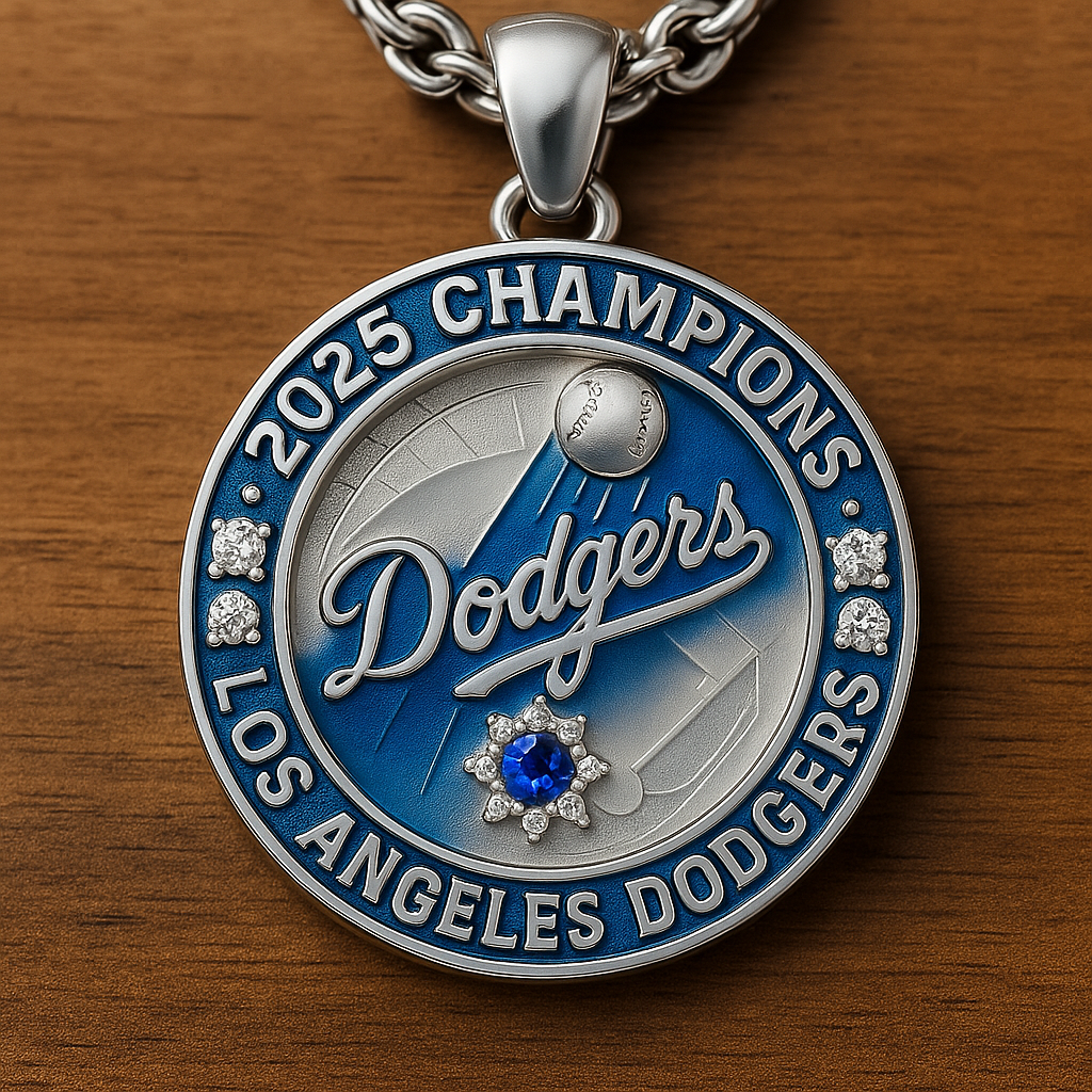 Los Angeles Dodgers 2025 Champions Commemorative Medallion Necklace
