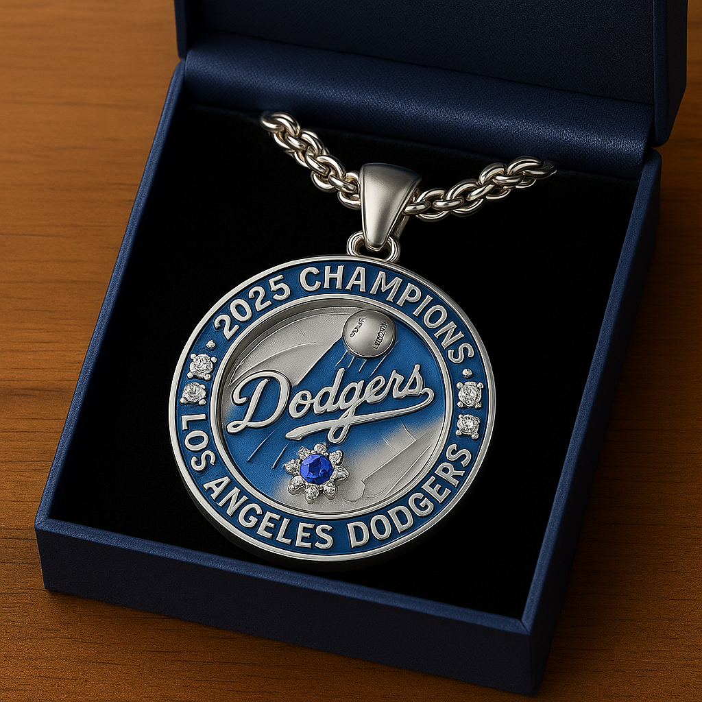 Los Angeles Dodgers 2025 Champions Commemorative Medallion Necklace