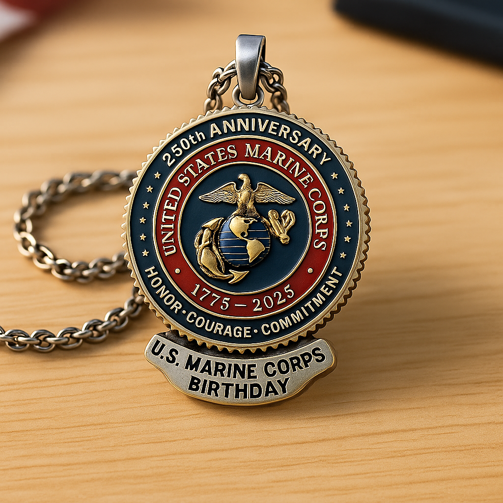 U.S. Marine Corps 250th Anniversary Commemorative Necklace (1775–2025)