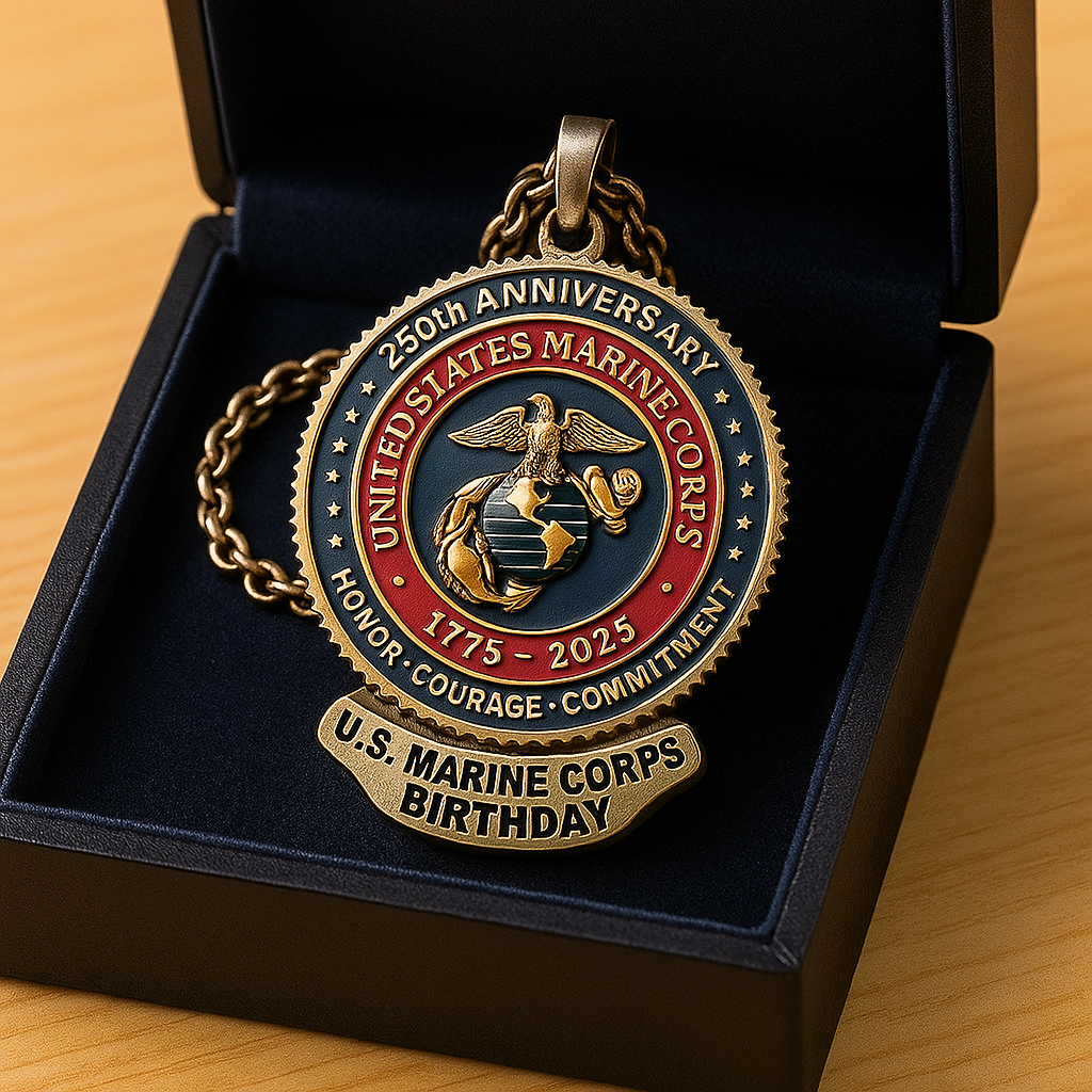 U.S. Marine Corps 250th Anniversary Commemorative Necklace (1775–2025)