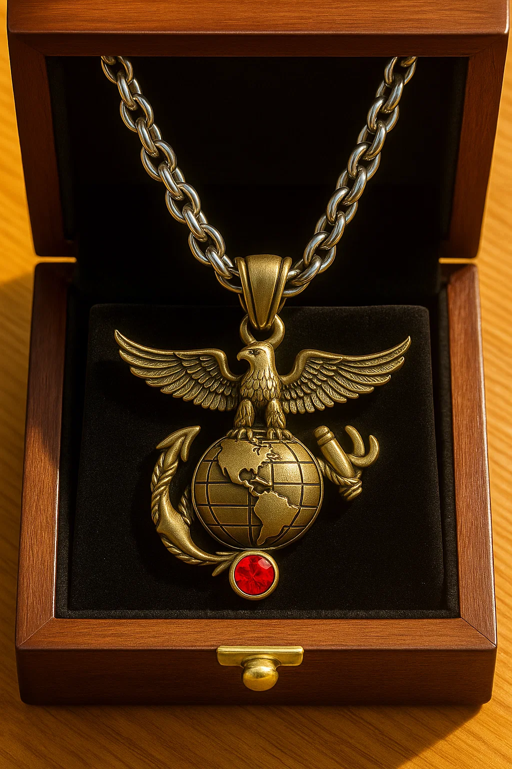 U.S. Marine Corps Commemorative Eagle, Globe & Anchor Necklace