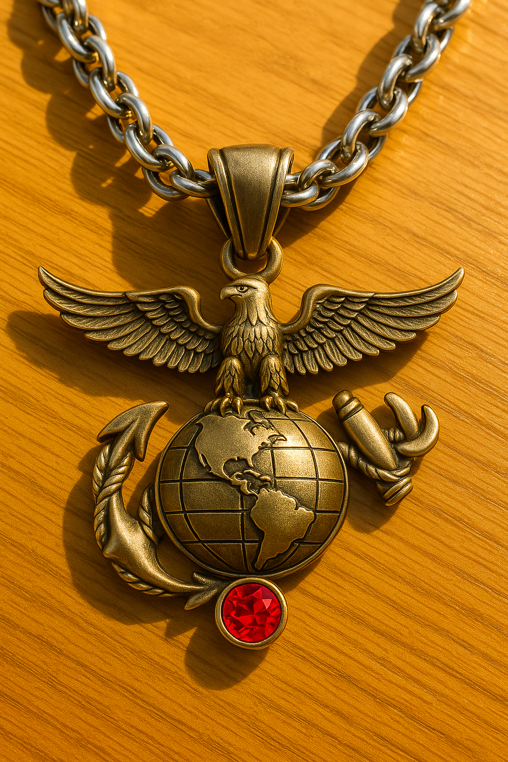 U.S. Marine Corps Commemorative Eagle, Globe & Anchor Necklace