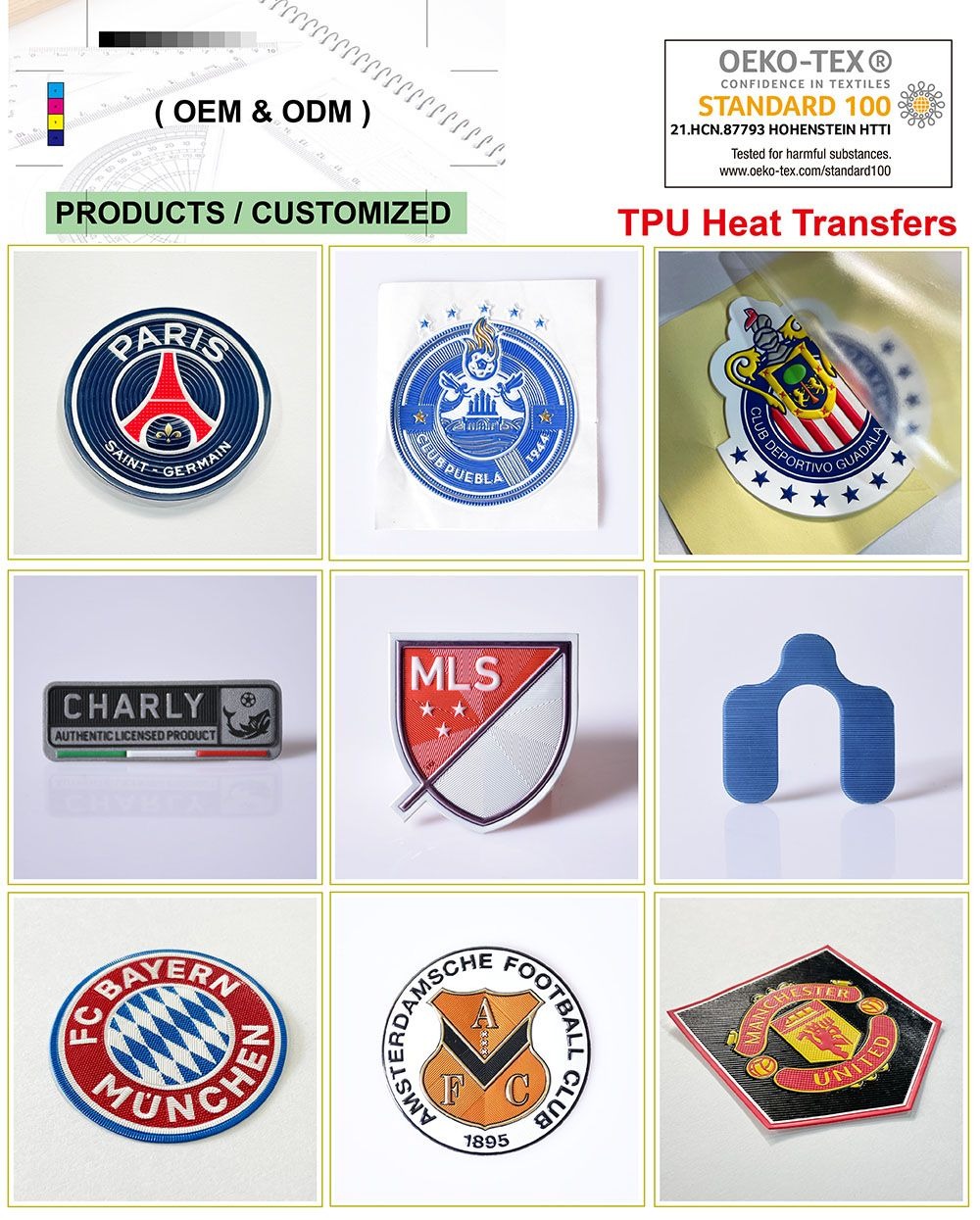 Embossed 3D Logo Rubber Stickers Custom Heat Press Patches Silicone Heat Transfer Labels