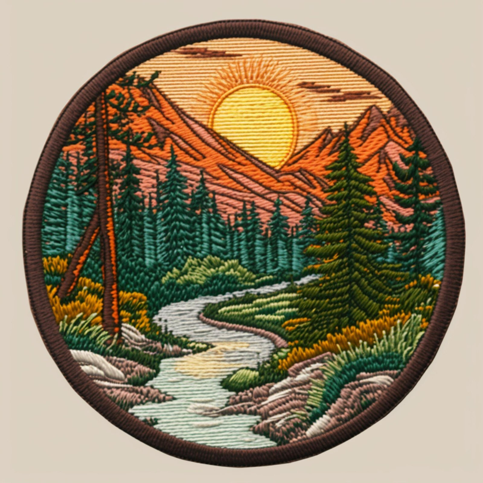 Hiking Trail Patch Iron-on Applique For Clothing, Outdoor Adventure, Camping