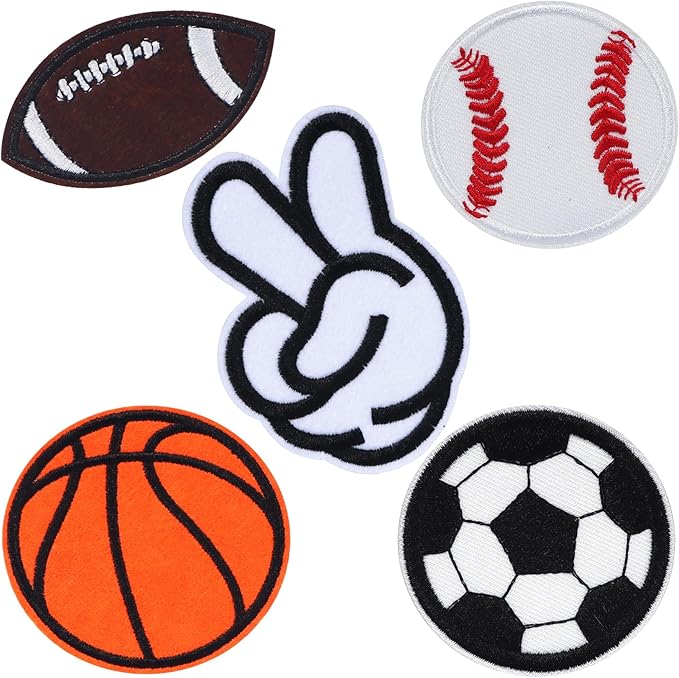 Patch Sports Ball Logo Embroidery Patchs, Baseball Soccer Basketball Football Patches