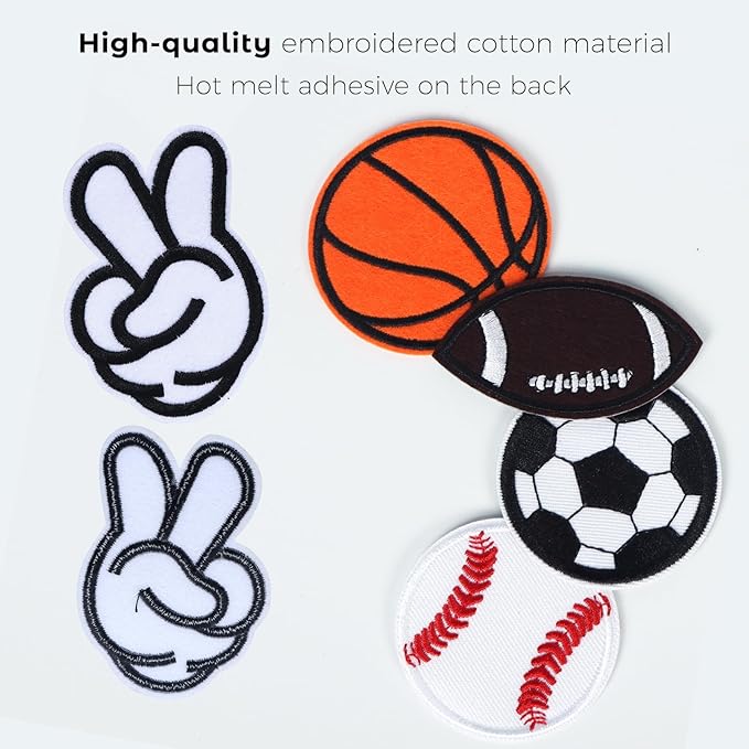 Patch Sports Ball Logo Embroidery Patchs, Baseball Soccer Basketball Football Patches