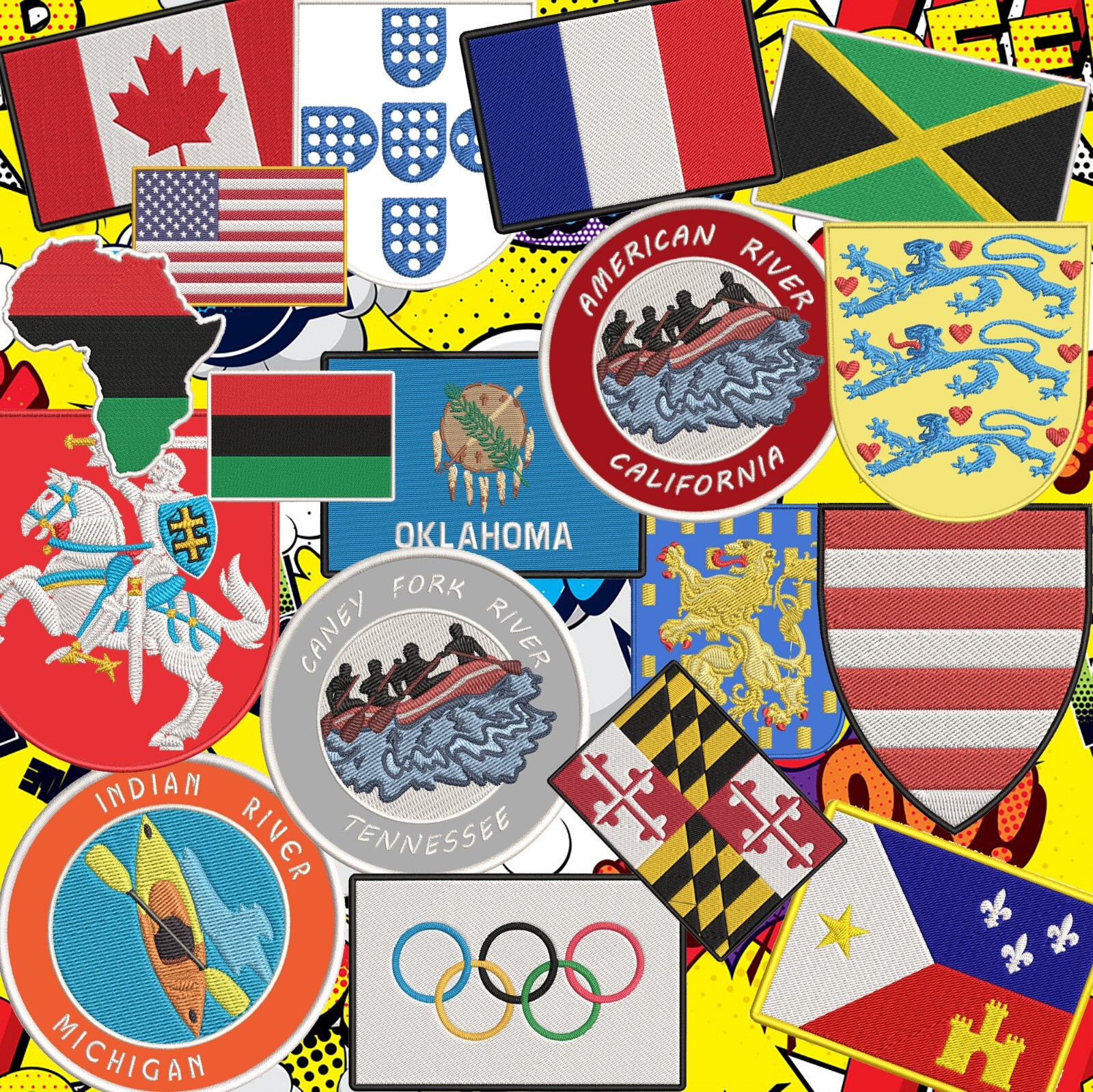 Racing Sport Motor Wholesale Random Lot Embroidered Sew Iron On Patch Set