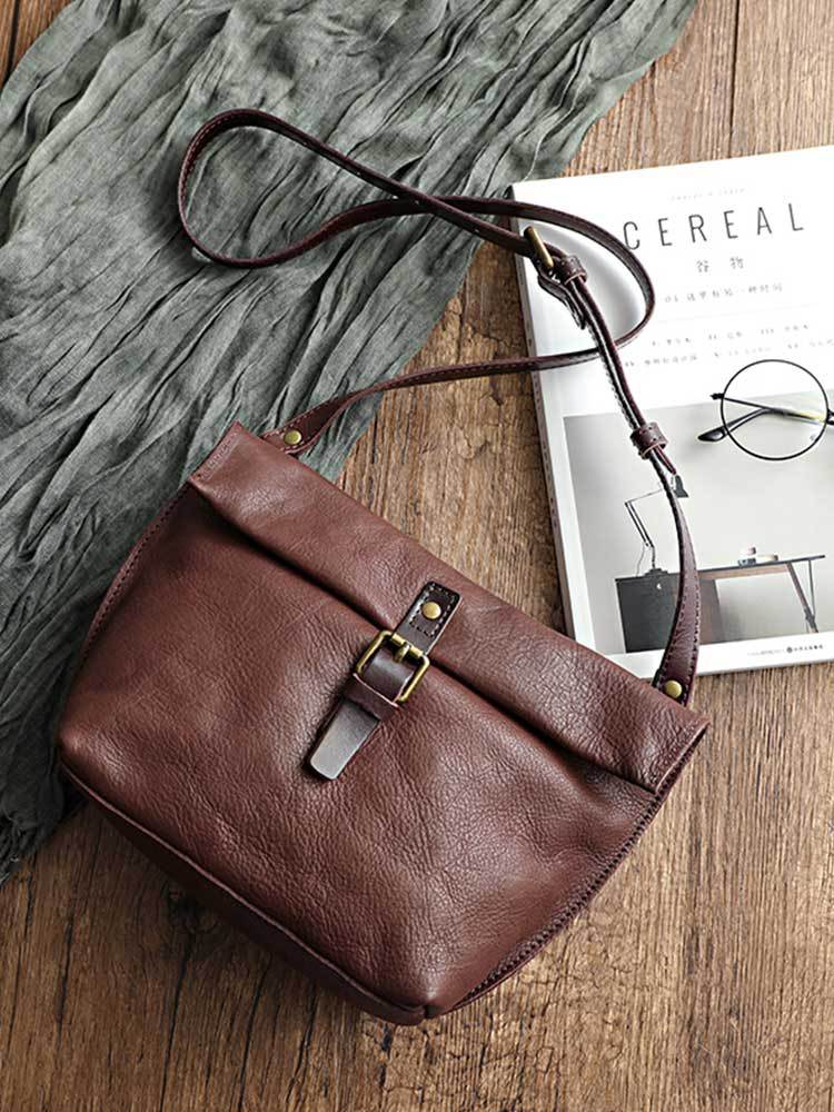 Simone Fold-Top Buckle Shoulder Bag