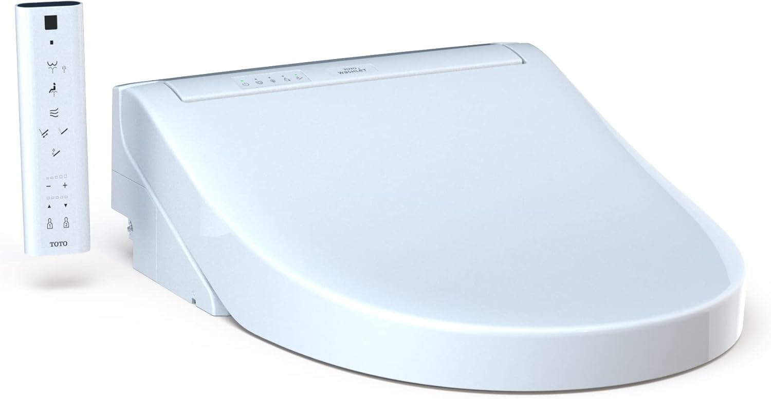 TOTO SW3084#12 WASHLET C5 Electronic Bidet Toilet Seat with PREMIST and EWATER+ Wand Cleaning, Elongated, Plastic, Sedona Beige