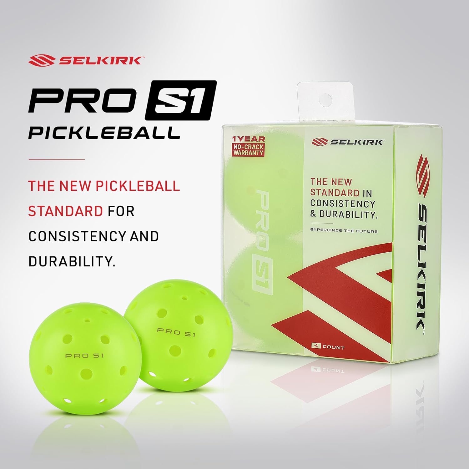 Selkirk Pro S1 Ball | Crack-Resistant | 38 Hole Outdoor Pickleball Balls | USAPA Approved Pickle Ball for Tournament Play | Advanced Aerodynamics |