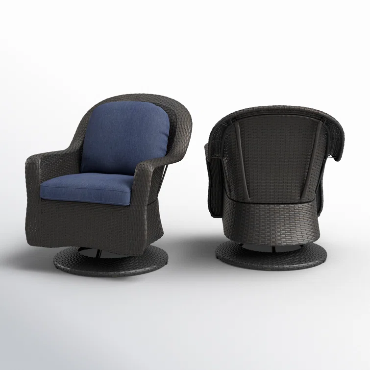 Beom Modern Outdoor Wicker Swivel Patio Chair with Cushions