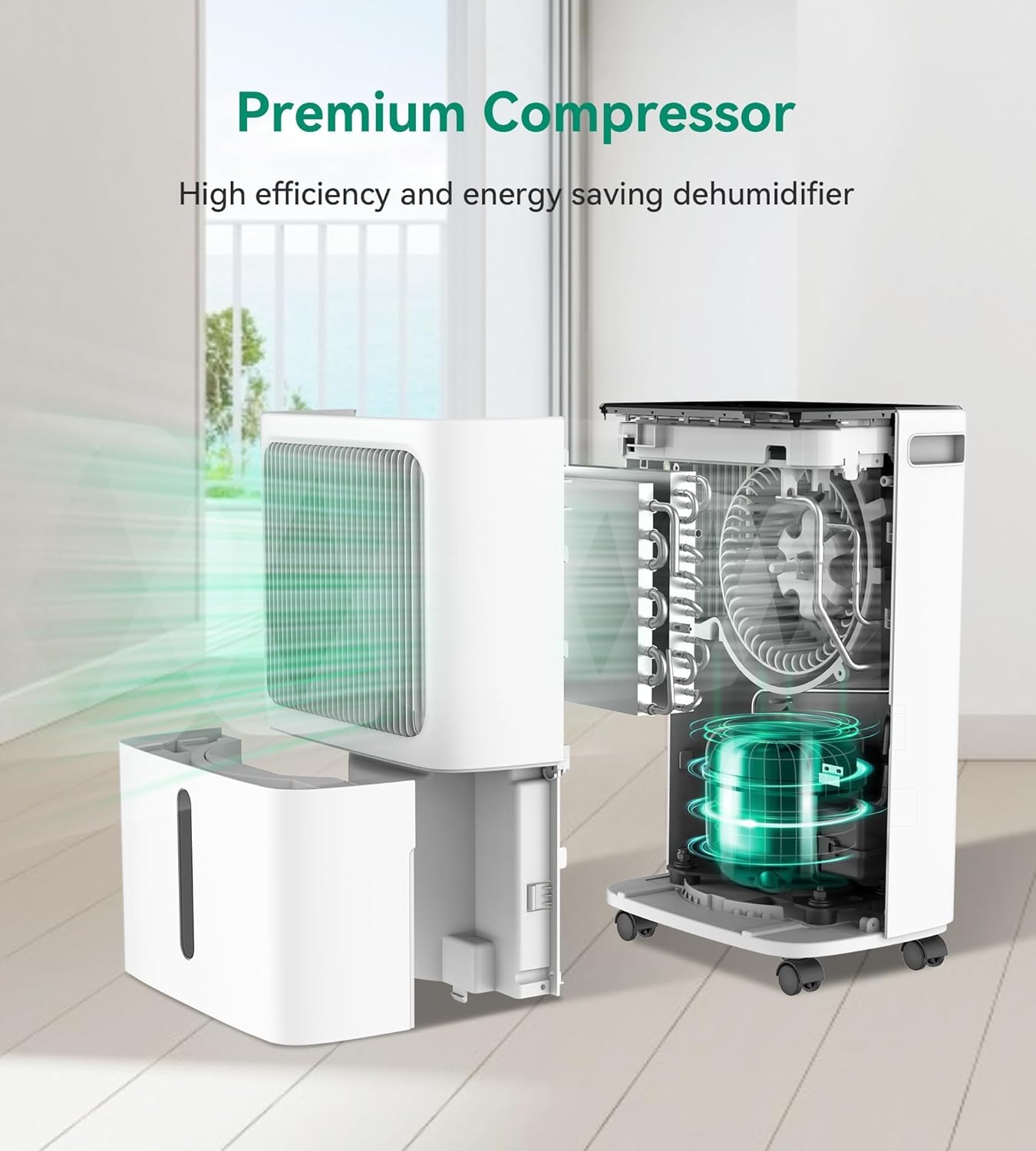 2500 Sq.Ft Dehumidifiers for Home with Drain Hose Max 34 Pints, VEAGASO Dehumidifier for Basement, Large Room, Bathroom, Bedroom, Three Modes, Intelligent Humidity Control, Dry Clothes, 24HR Timer