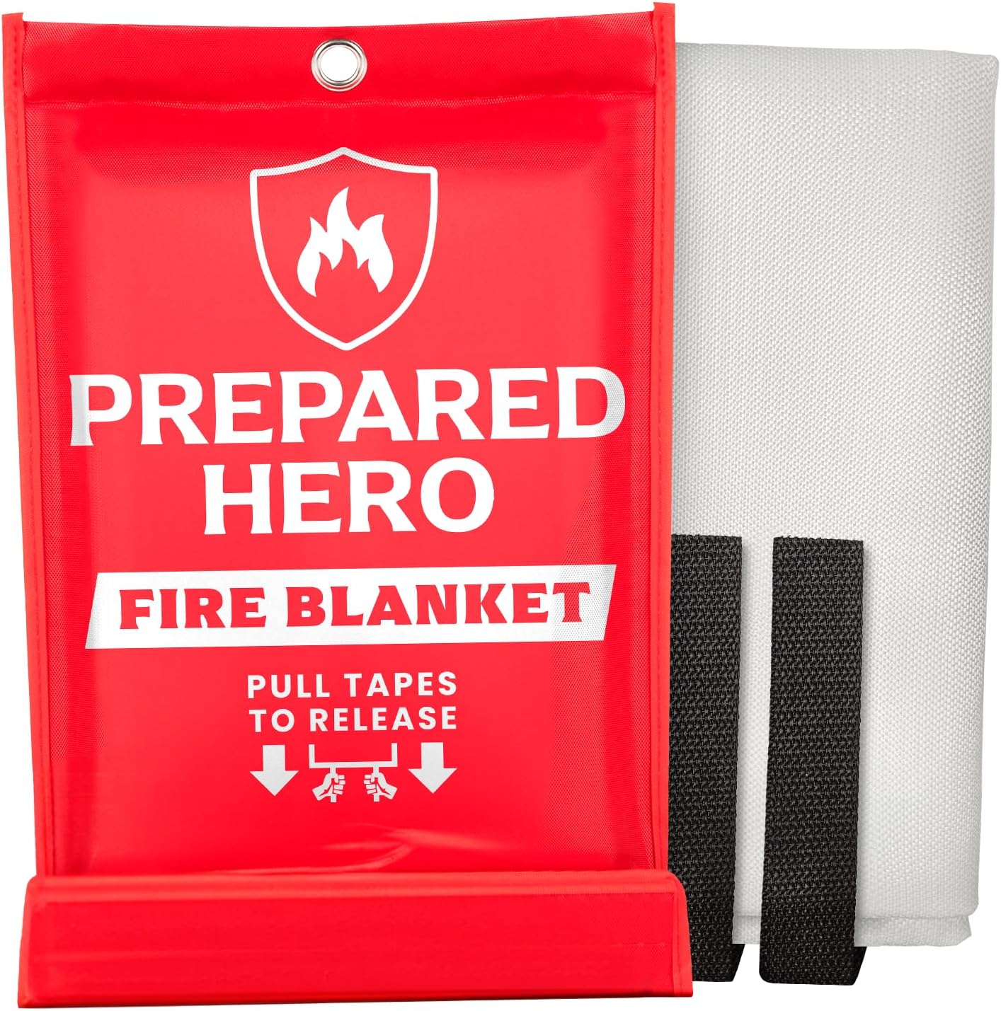 Prepared Hero Emergency Fire Blanket - 1 Pack - 40” x 40” Fiberglass Fire Blanket for Home and Kitchen - Fire Safety & Emergency Supplies - Home & Kitchen Fire Extinguisher - Home Essentials
