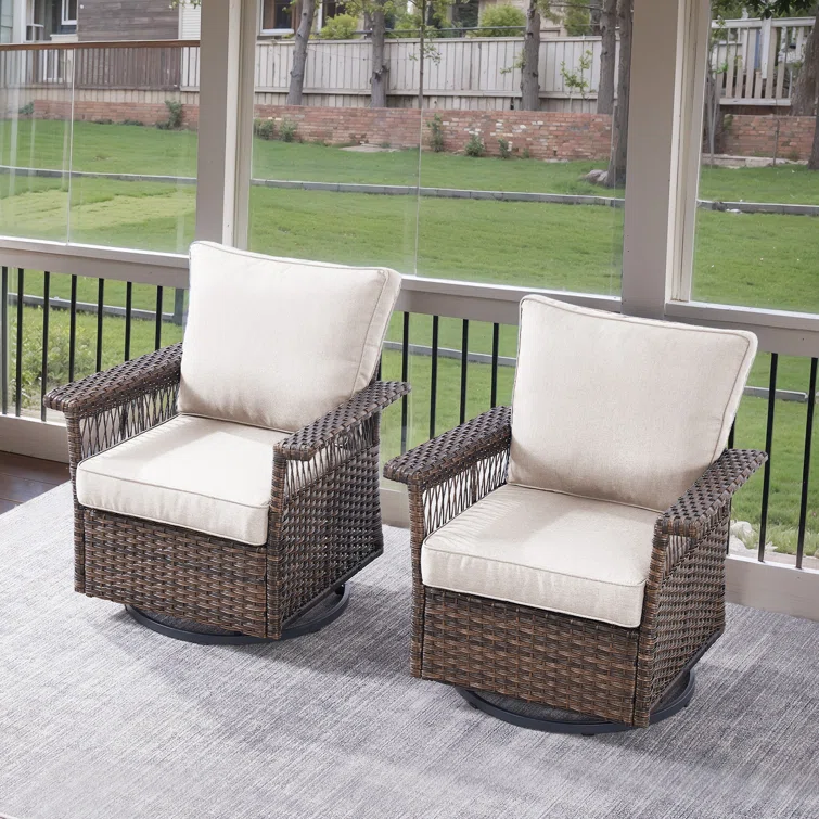 Swivel Patio Chair with Cushions