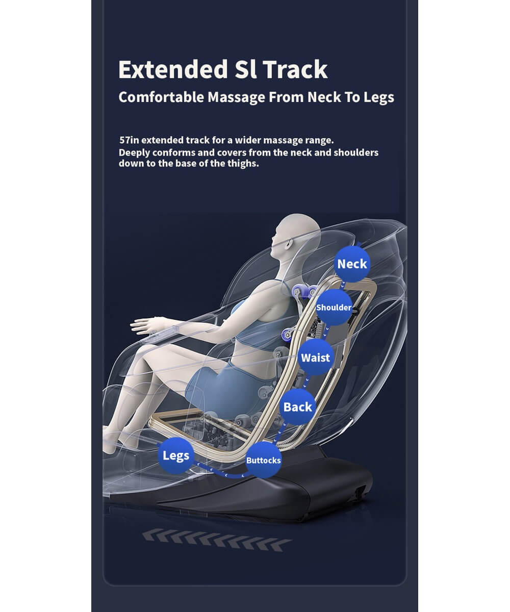 2025 Full Body 4D Massage Chair SL Track Zero Gravity, Shiatsu Recliner, Zero Gravity, Shiatsu, Heat, Foot Roller, Bluetooth