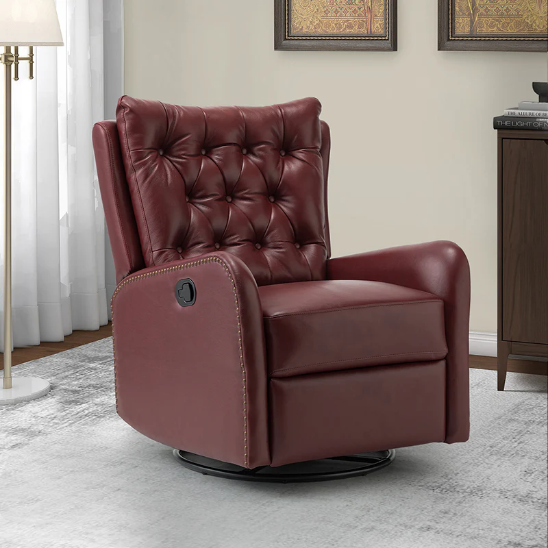 Francisco Genuine Leather Manual Swivel Recliner