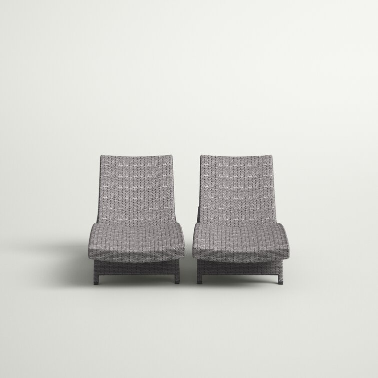 Billur Outdoor Wicker Chaise Lounge Set (Set of 2)
