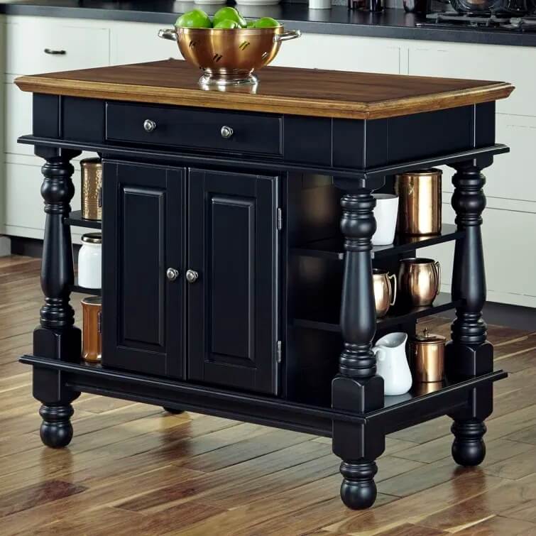 Aamy Solid Wood Kitchen Island