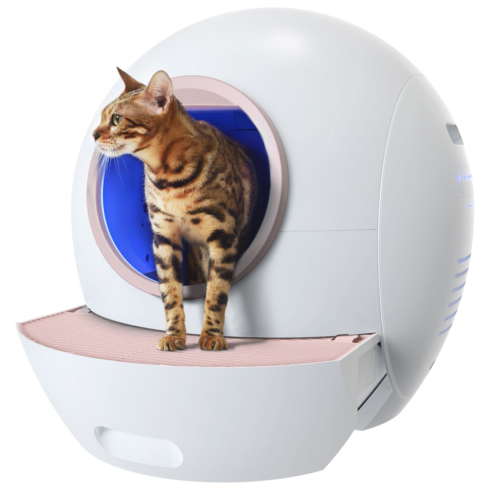 Self Cleaning Cat Litter Box, Automatic Cat Litter Box with APP Control Odor Removal Safety Protection for Multiple Cats