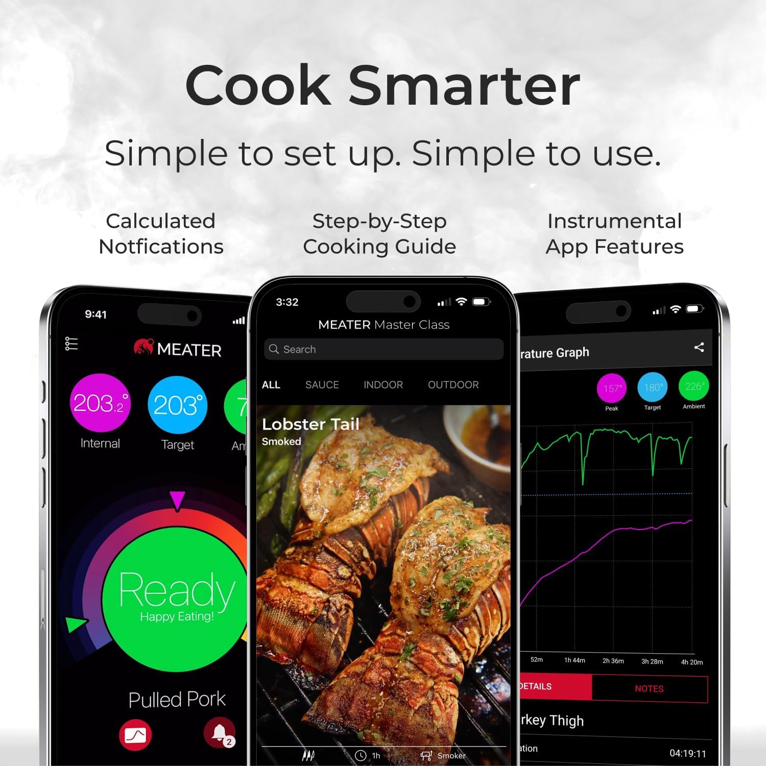 MEATER Plus: Smart Bluetooth Wireless Meat Thermometer Digital | BBQ, Grill, Oven, Smoker, Air Fryer, Kitchen | Perfect for Steak, Chicken, Turkey, and More | 50+ Recipes in App