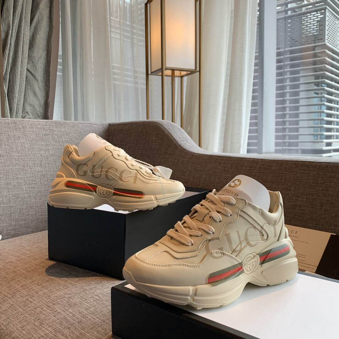 Gucci Rhyton Gucci Logo Leather Sneaker 528892