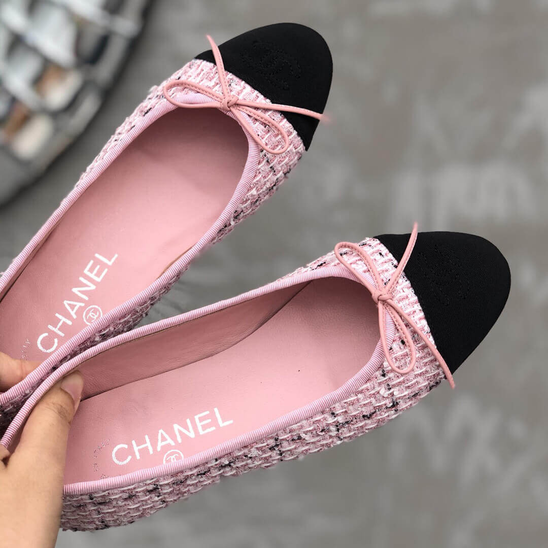 Chanel Classic Bow Flats Ballerinas Tweed G02819