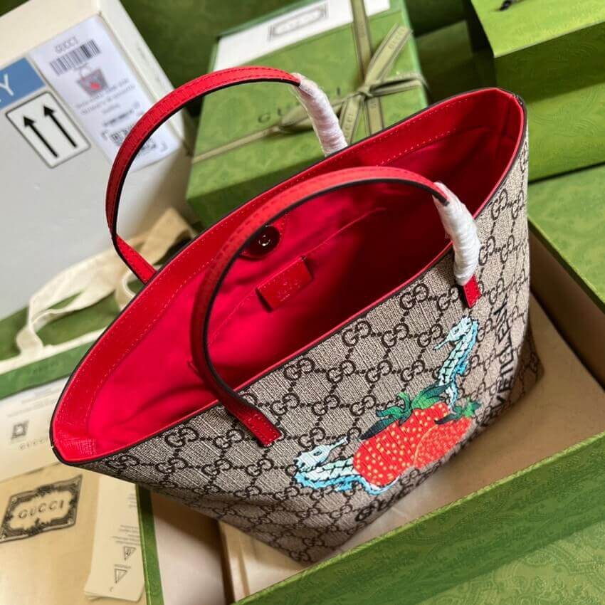 Gucci Childrens Strawberry Print Tote 410812