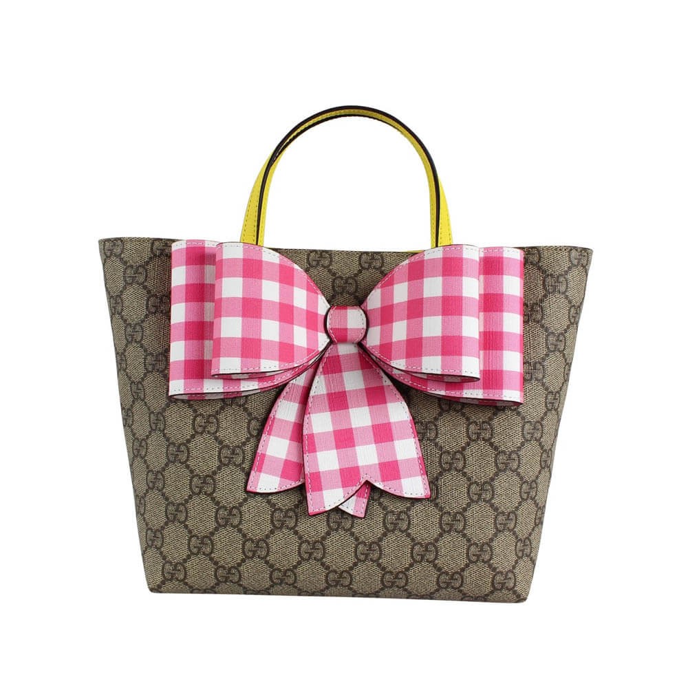 Gucci Childrens GG Supreme Rainbow Bow Tote 501804