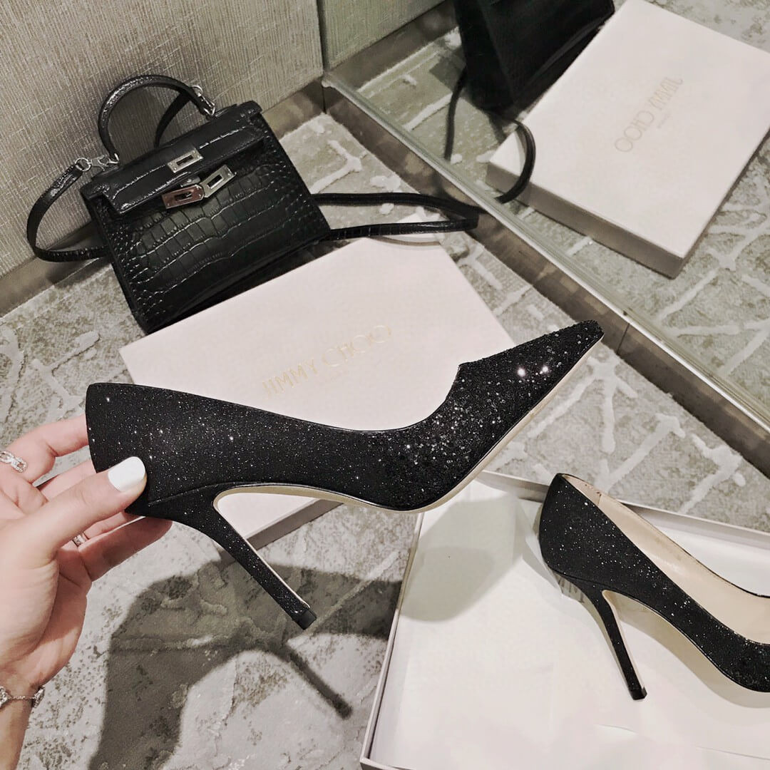 Jimmy Choo 95mm Rainbow Glitter Fabric Pump