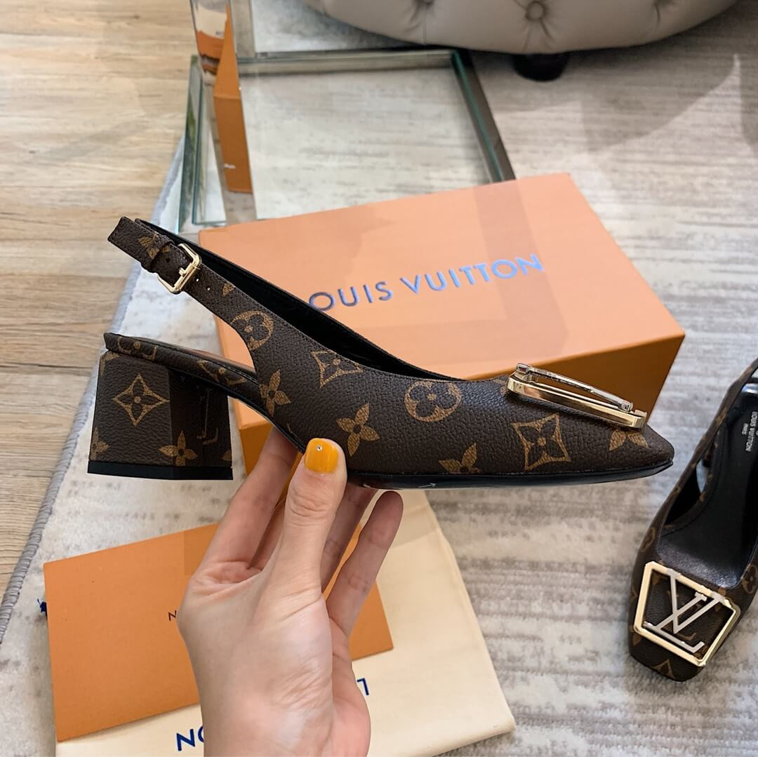 Louis Vuitton 5.5cm Monogram Madeleine Slingback Pump 1A646Z