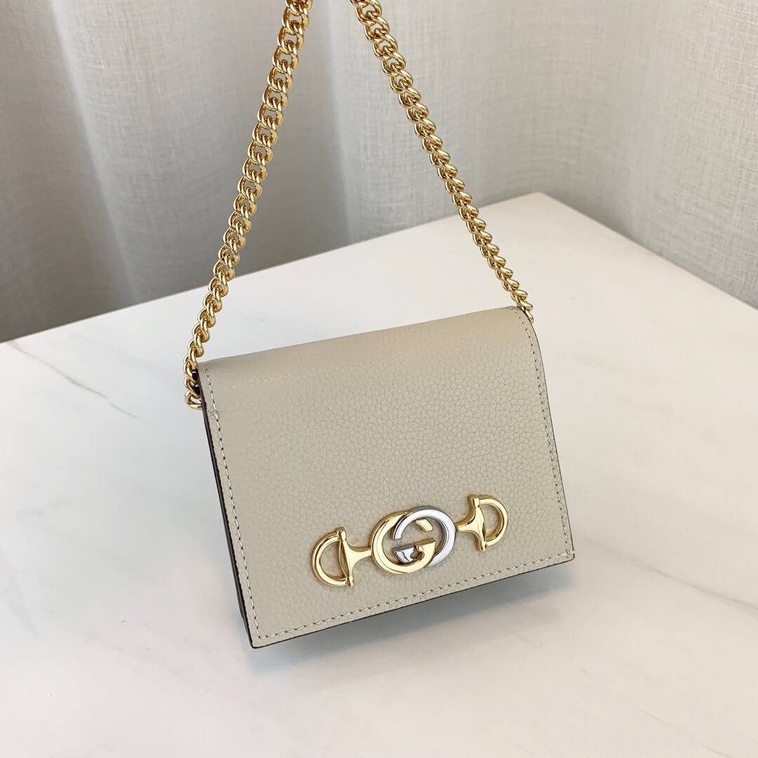 Gucci Zumi Grainy Leather Card Case Wallet 570660