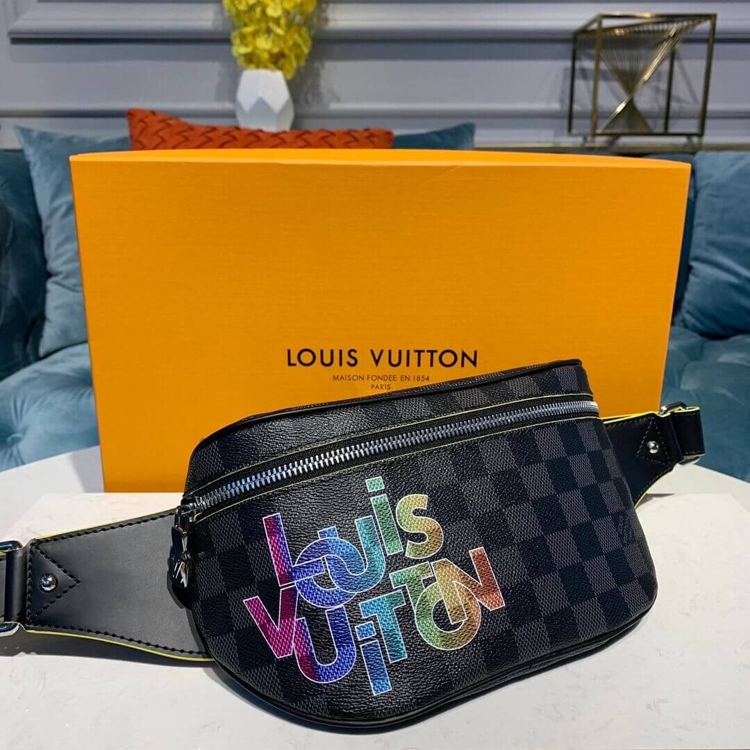 Louis Vuitton Damier Graphite Canvas With Print Discovery Bum Bag N44336