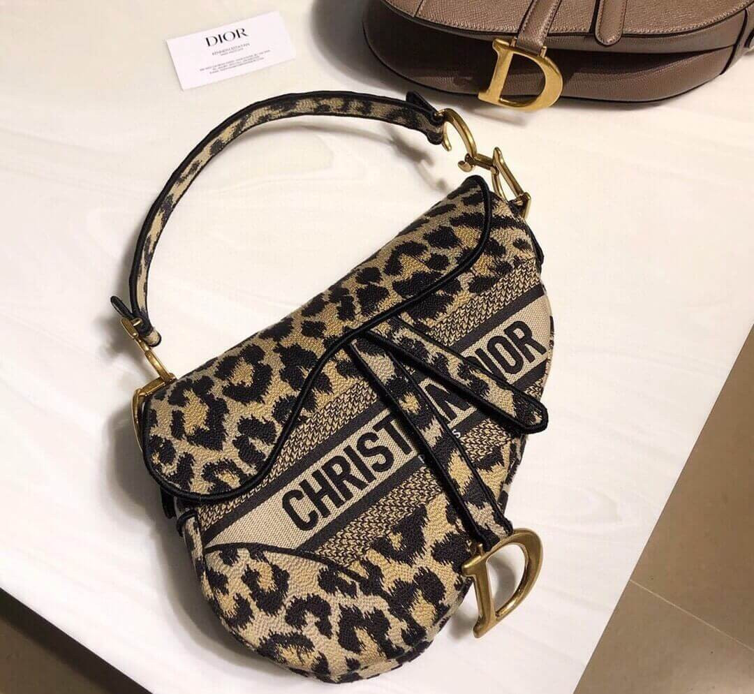 Christian Dior Borsa Saddle Ricamo Mizza beige multicolore M0446