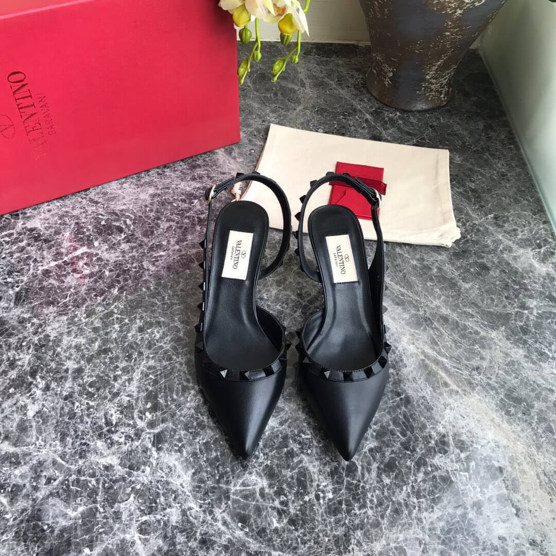Valentino Garavani Rockstud Nappa Leather Slingback Pump 65mm Uw2s0h13