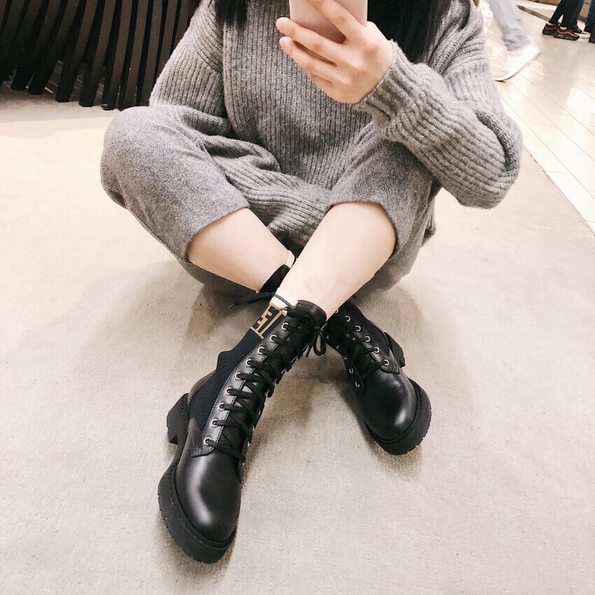 Fendi Rockoko Chelsea Sock Combat Boot