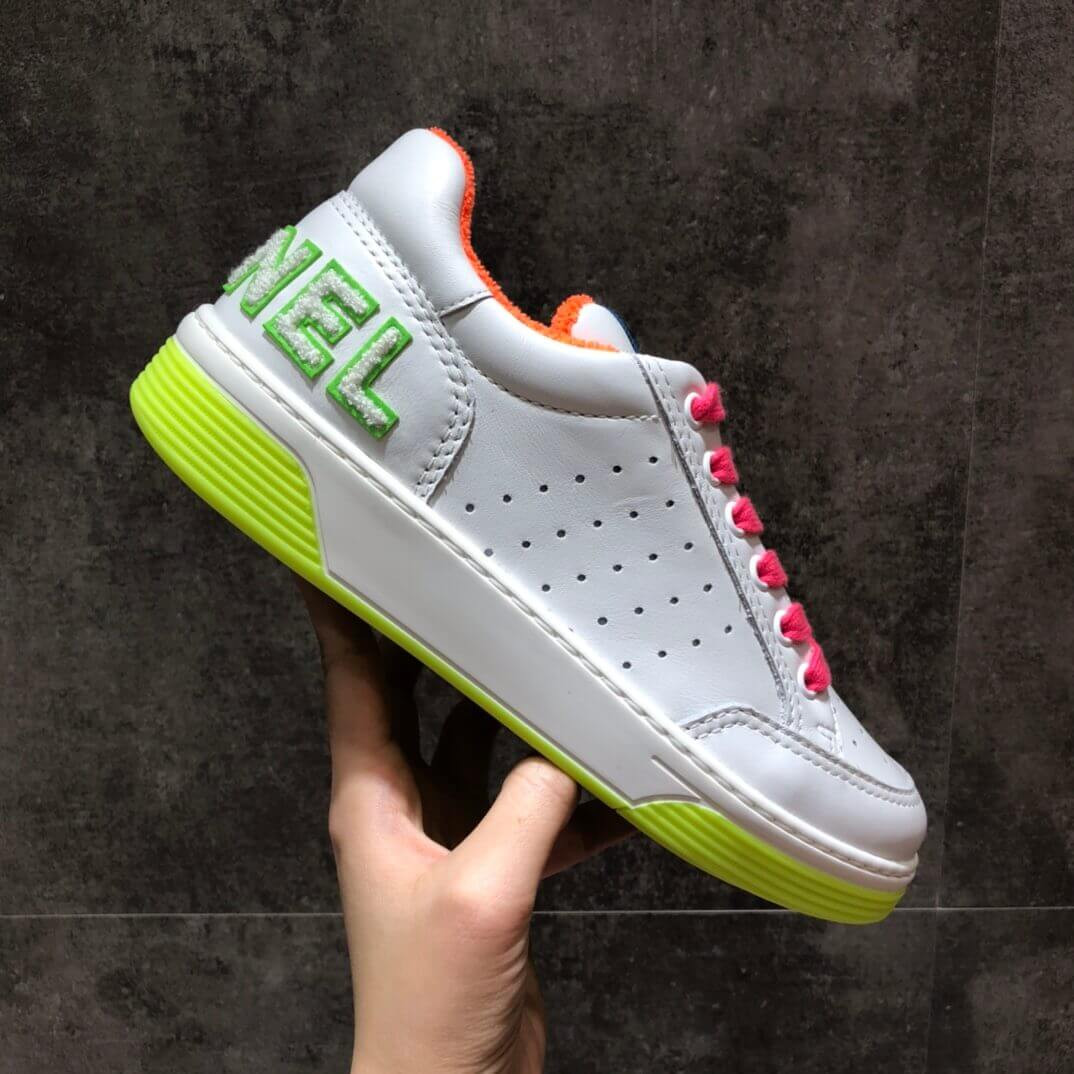 Chanel Rainbow Sneakers G35934 Fuchsia / Blue