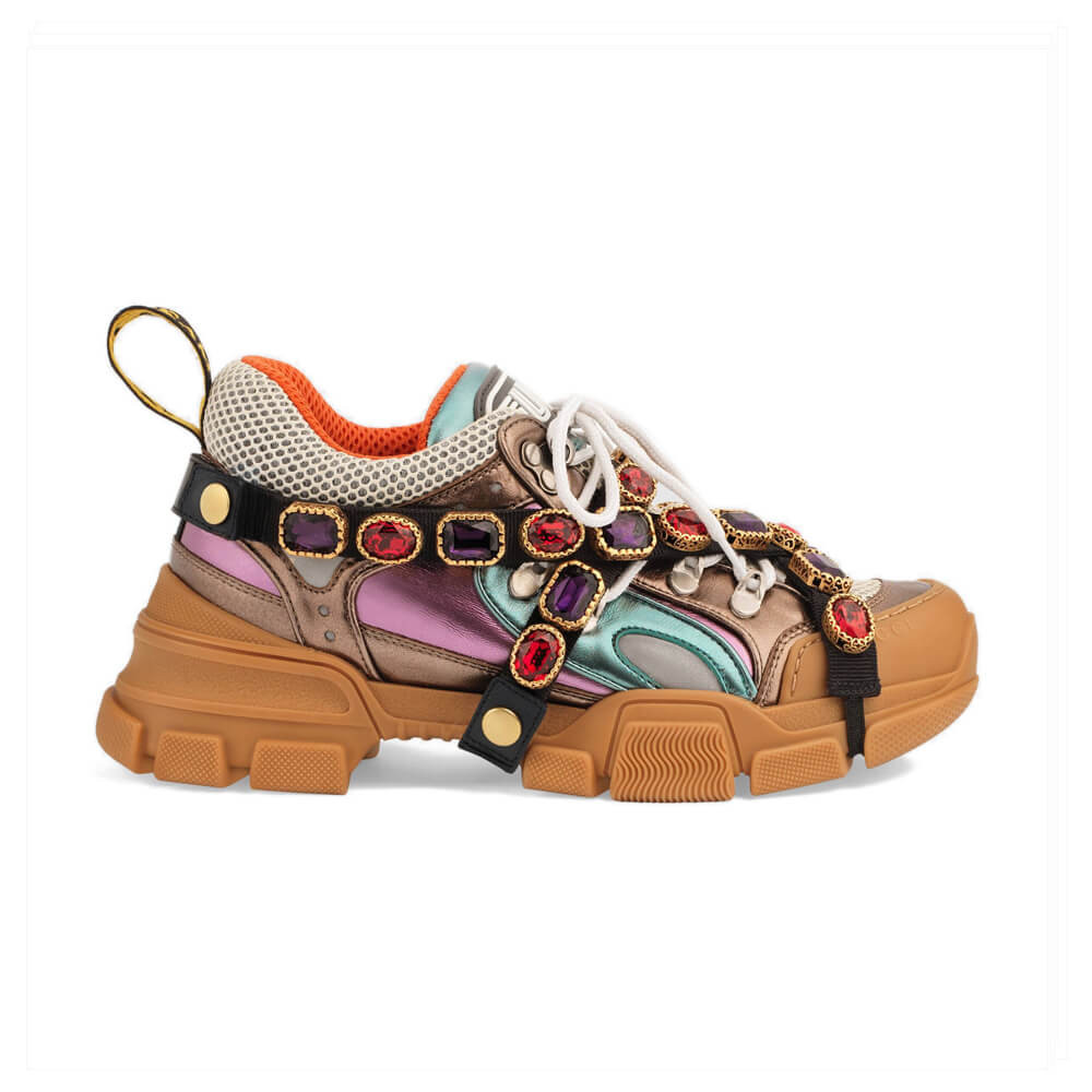 Gucci Flashtrek Sneaker With Removable Crystals 537153 Multicolor