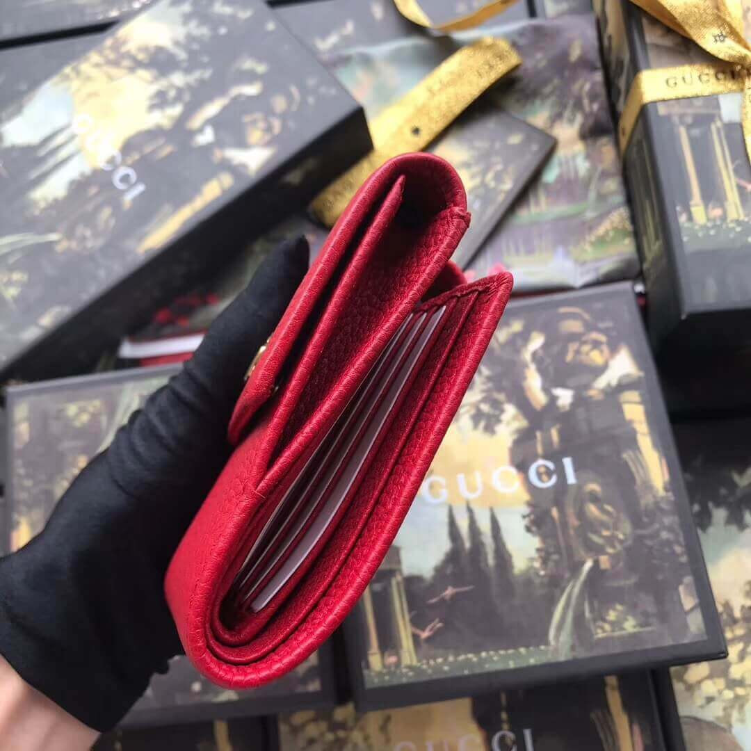 Gucci Leather French Flap Wallet 456122