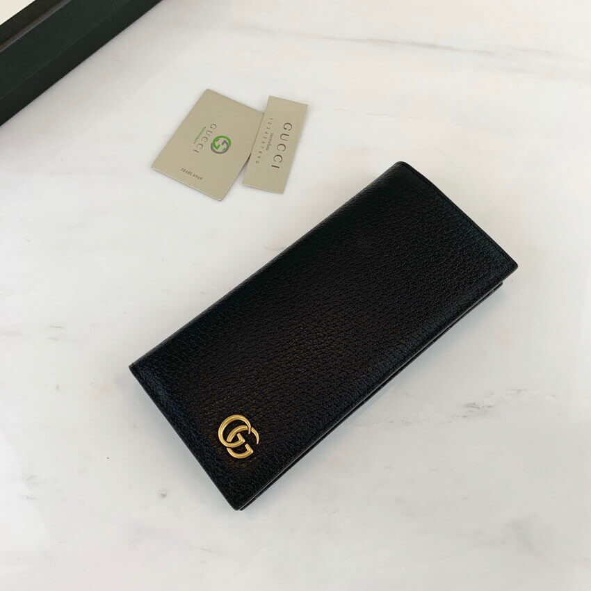 Gucci GG Marmont Metal-Free Tanned Leather Long Bi-Fold Wallet 428740