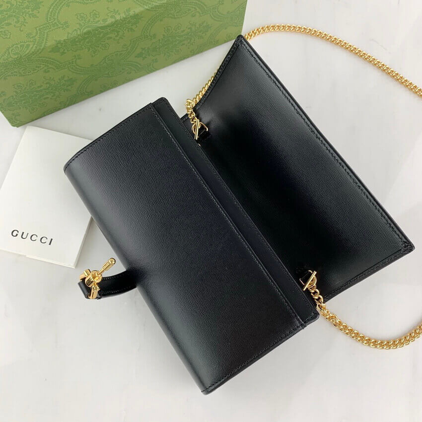 Gucci Jackie 1961 Calfskin Chain Wallet 652681