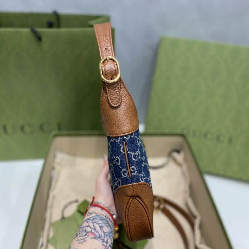 Gucci Denim Jackie 1961 Small Shoulder Bag 636706