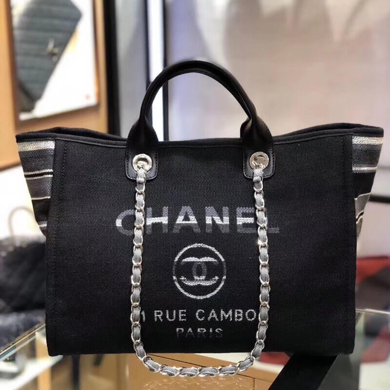 Chanel Deauville Tote 38cm Canvas Bag A66941 Multi