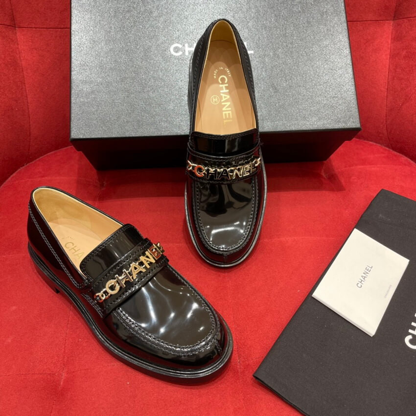 Chanel Patent Calfskin Loafers Black