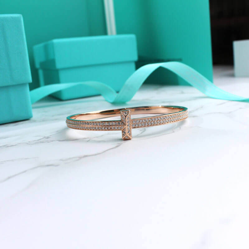 Tiffany & Co T1 Wide Diamond Hinged Bangle 11520