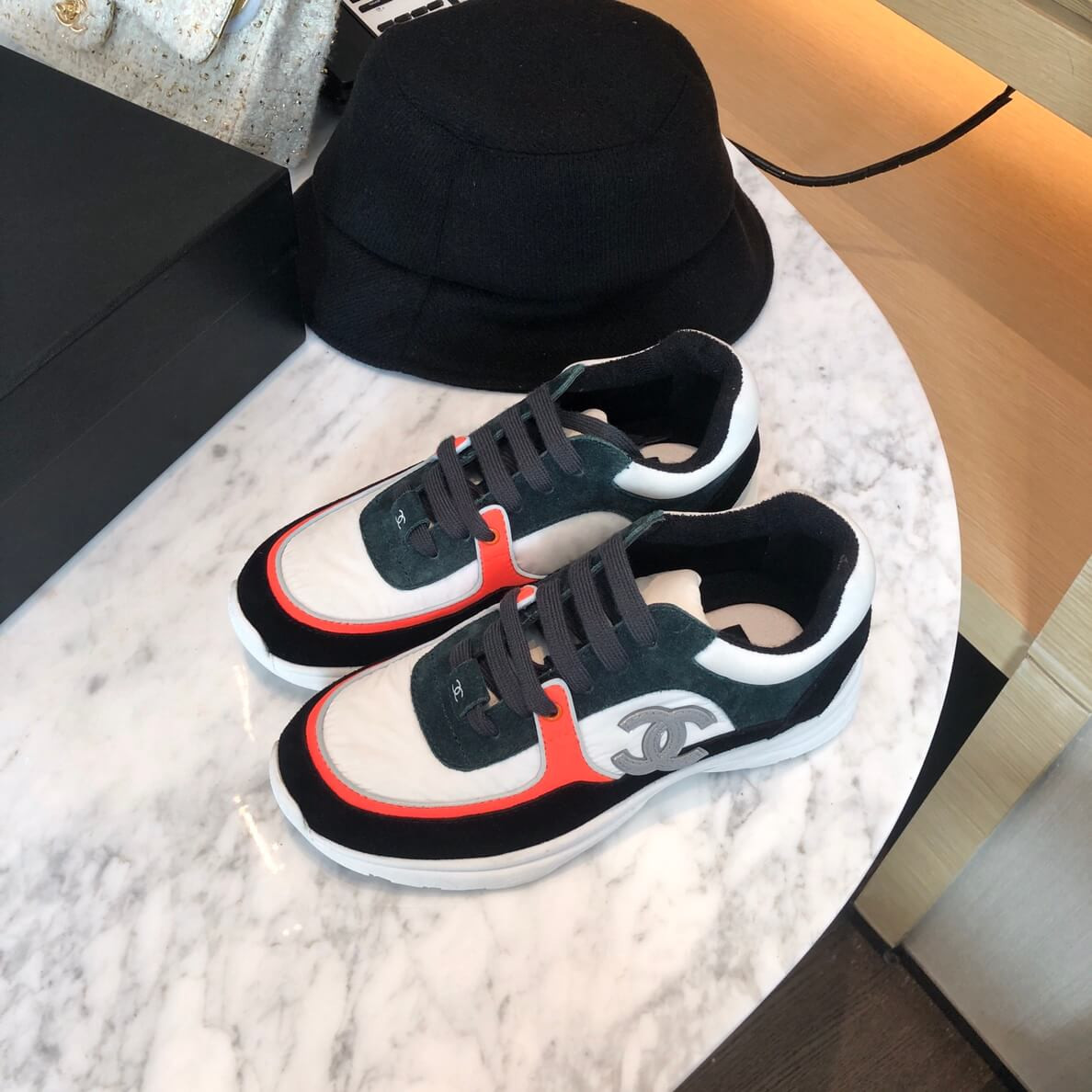 Chanel Suede Bi-color Low-Top Sneakers G34360