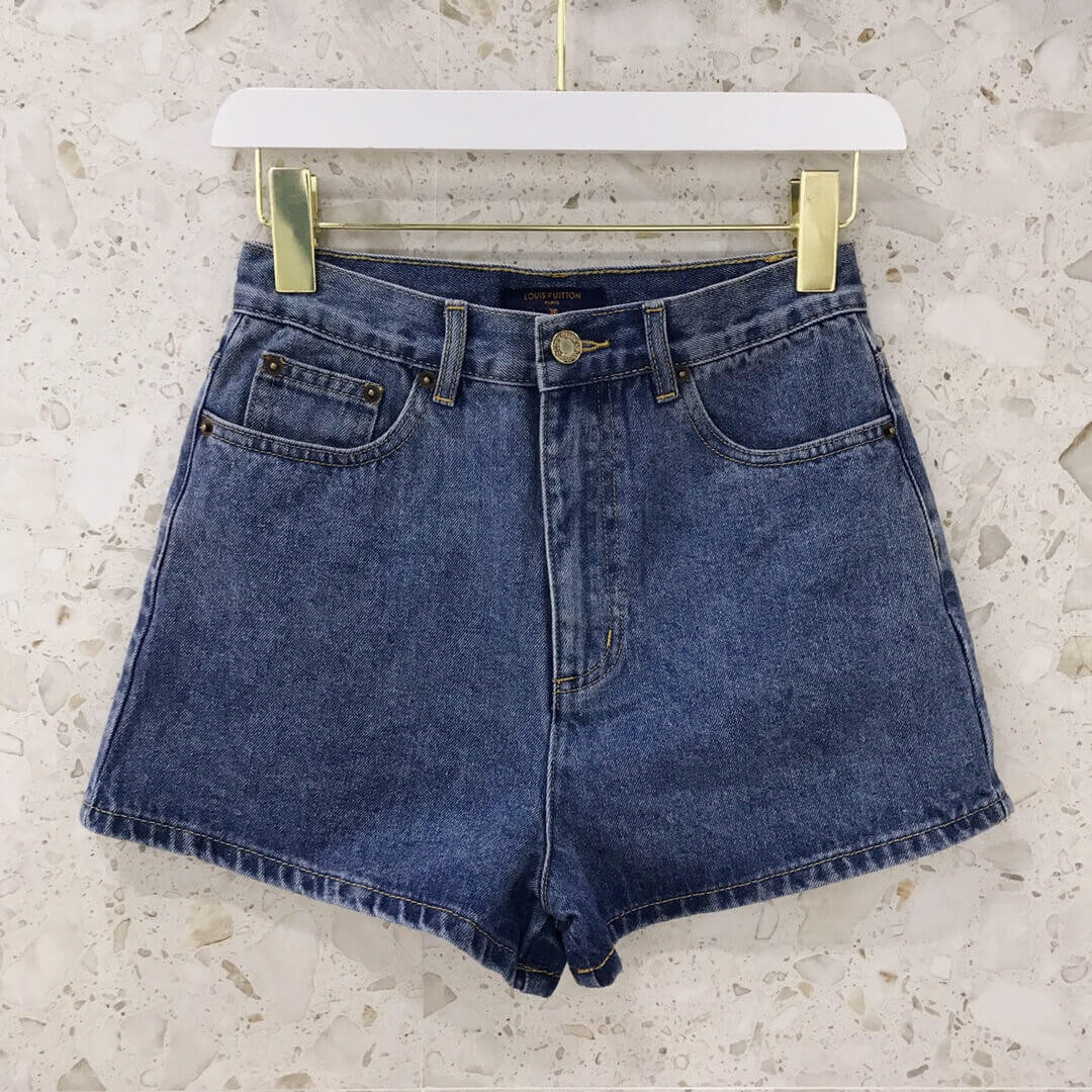Louis Vuitton Stretch Denim Mini Shorts 1A82VK