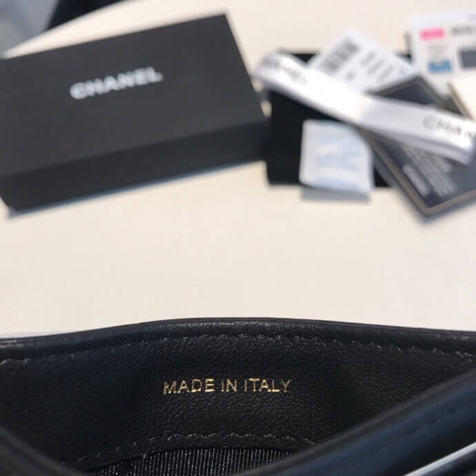 Chanel Sheepskin Boy Card Holder A84431