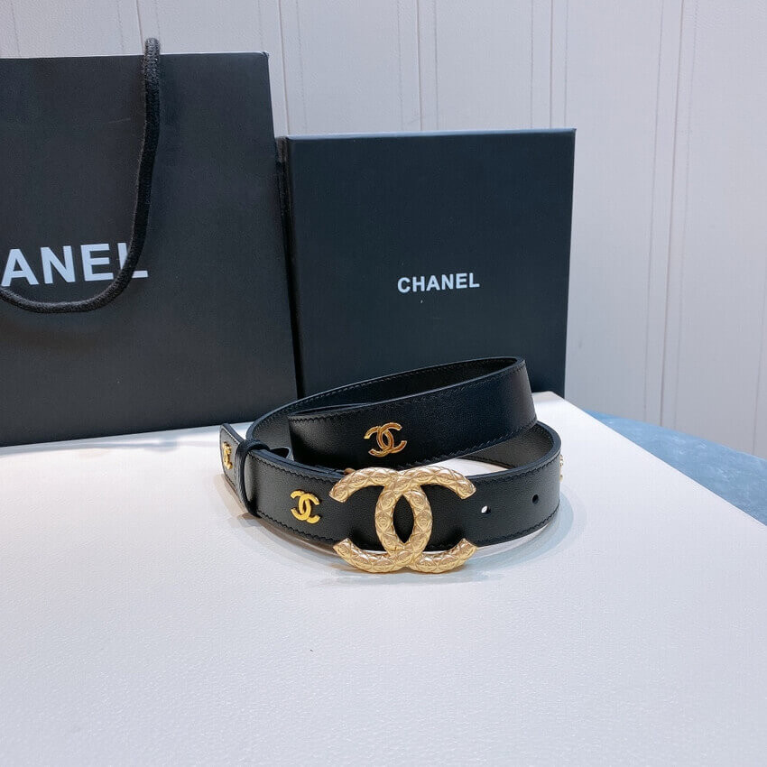 Chanel Calfskin CC Logo 3.0cm Belt 34168